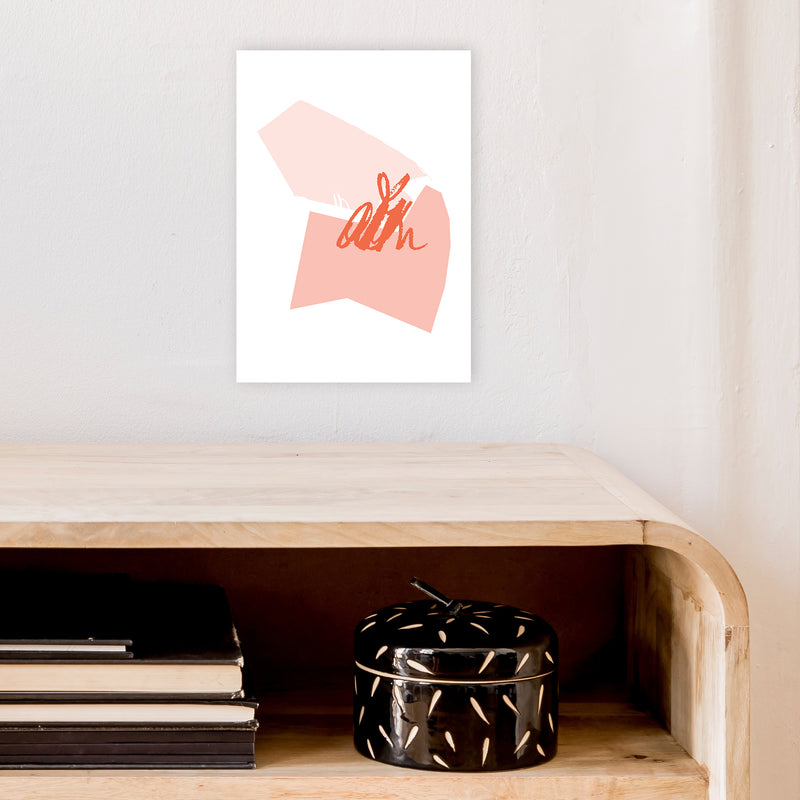 Pink And Coral Palette Shapes  Art Print by Pixy Paper A4 Black Frame