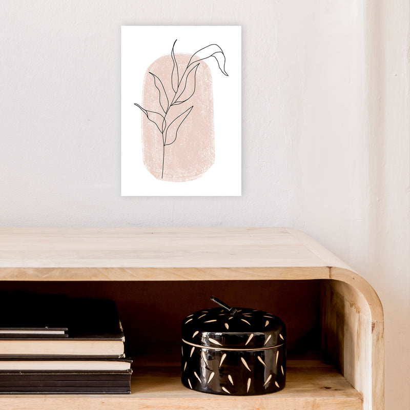 Dalia Chalk Pink Floral Leaf  Art Print by Pixy Paper A4 Black Frame