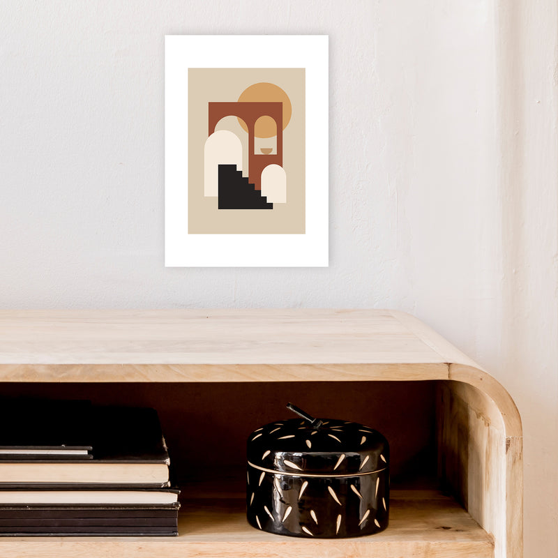 Mica Sand Stairs To Sun N16  Art Print by Pixy Paper A4 Black Frame
