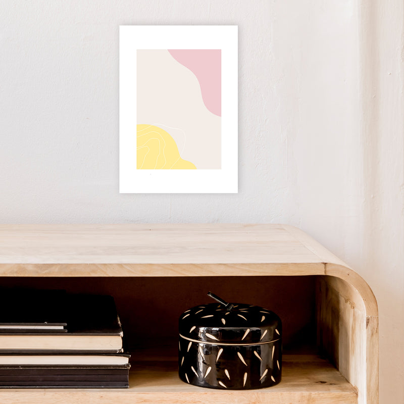 Mila Pink Abstract N18  Art Print by Pixy Paper A4 Black Frame