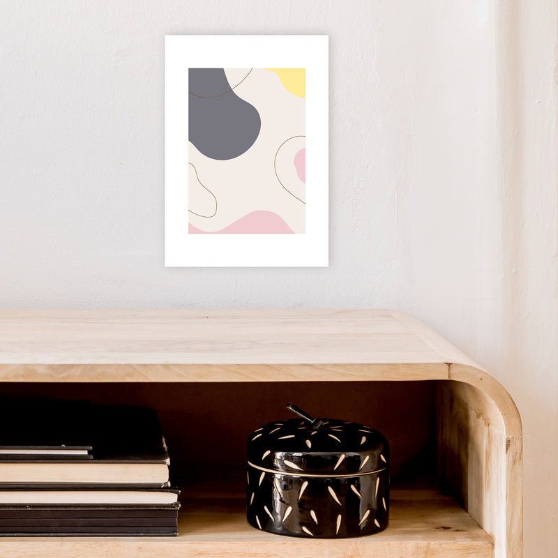Mila Pink Abstract N17  Art Print by Pixy Paper A4 Black Frame