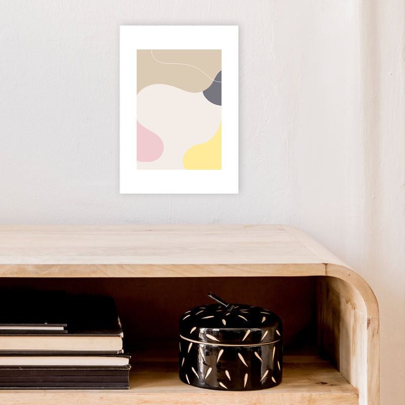 Mila Pink Abstract N24  Art Print by Pixy Paper A4 Black Frame