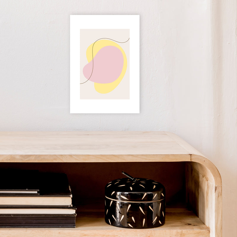Mila Pink Abstract N22  Art Print by Pixy Paper A4 Black Frame