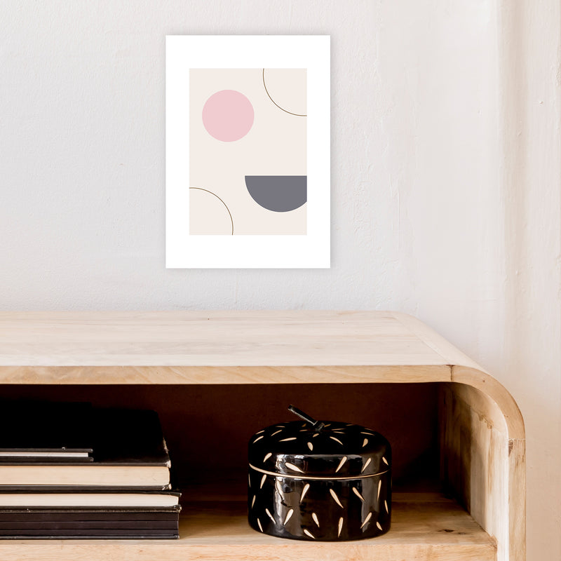 Mila Pink Abstract N23  Art Print by Pixy Paper A4 Black Frame