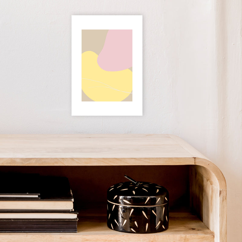 Mila Pink Abstract N20  Art Print by Pixy Paper A4 Black Frame
