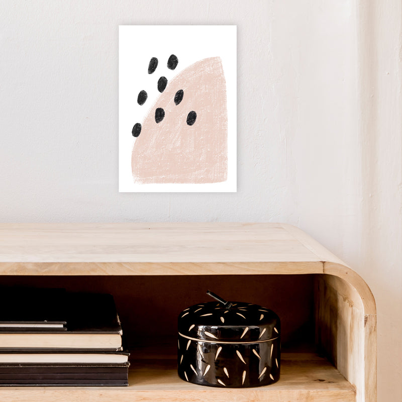 Dalia Chalk Pink Polka  Art Print by Pixy Paper A4 Black Frame