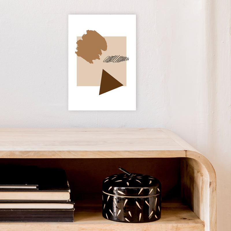 Square Mismatch Taupe  Art Print by Pixy Paper A4 Black Frame