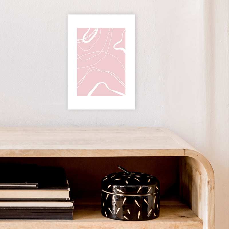 Mila Pink Swirls N14  Art Print by Pixy Paper A4 Black Frame