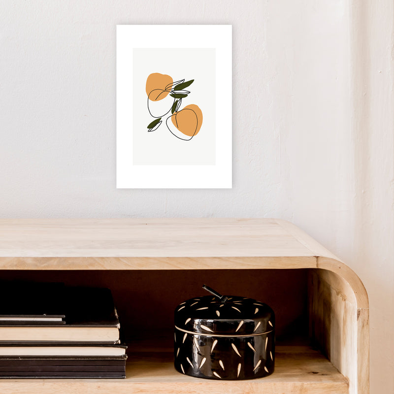 Mica Apricots N3  Art Print by Pixy Paper A4 Black Frame
