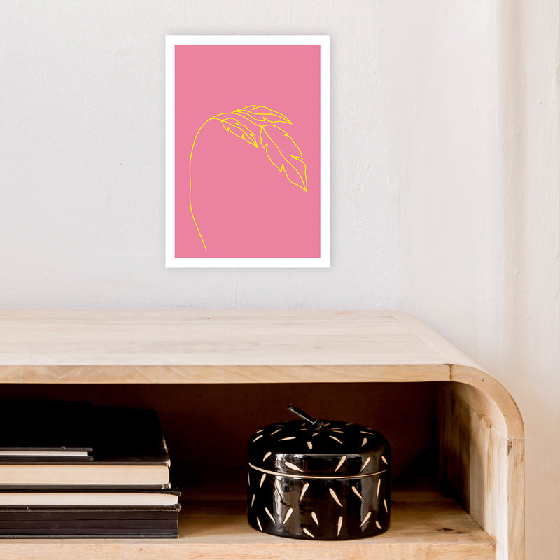 Plant Pink Neon Funk  Art Print by Pixy Paper A4 Black Frame