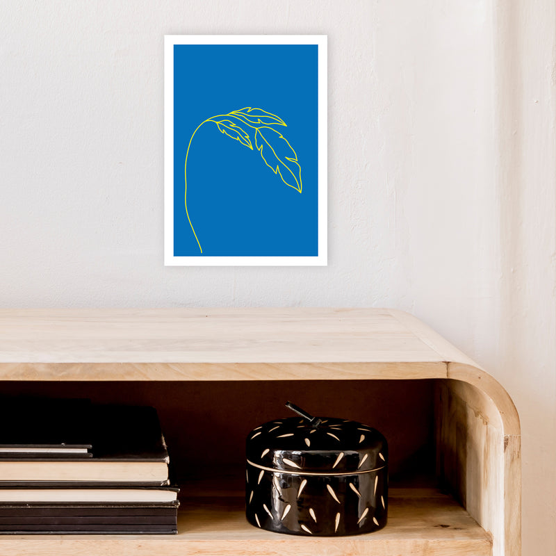 Plant Blue Neon Funk  Art Print by Pixy Paper A4 Black Frame