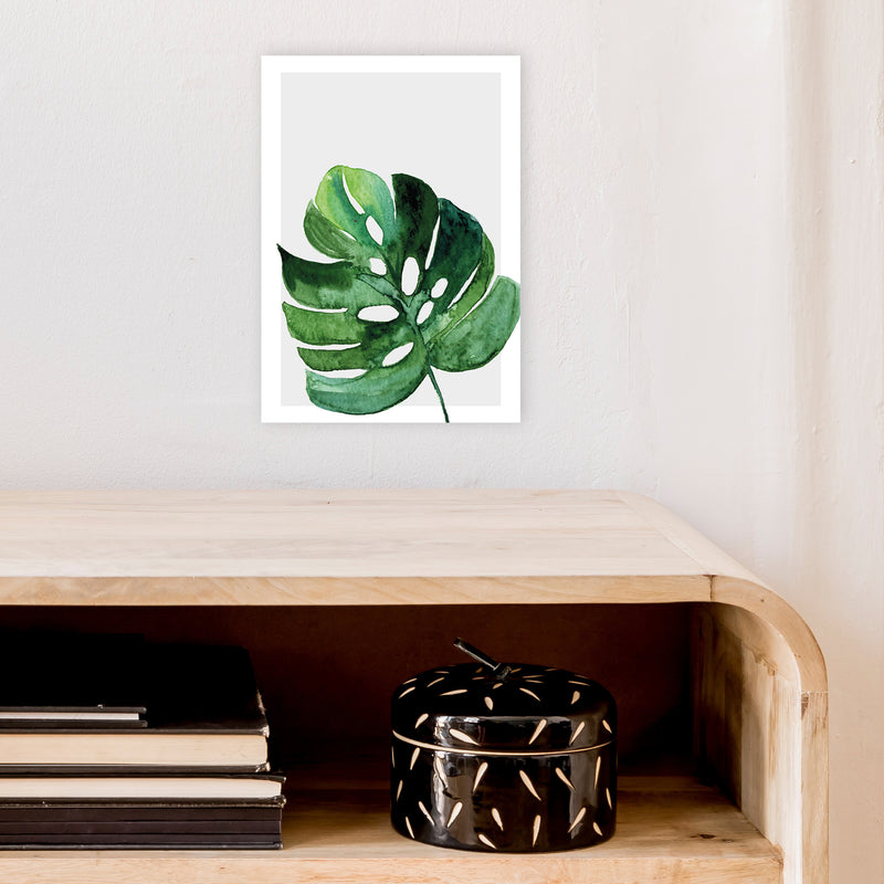 Leaf With Grey Back Exotic  Art Print by Pixy Paper A4 Black Frame