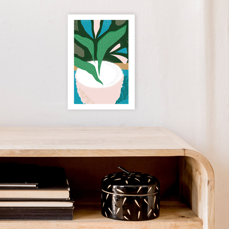 Plant Pot Jungle Abstract  Art Print by Pixy Paper A4 Black Frame