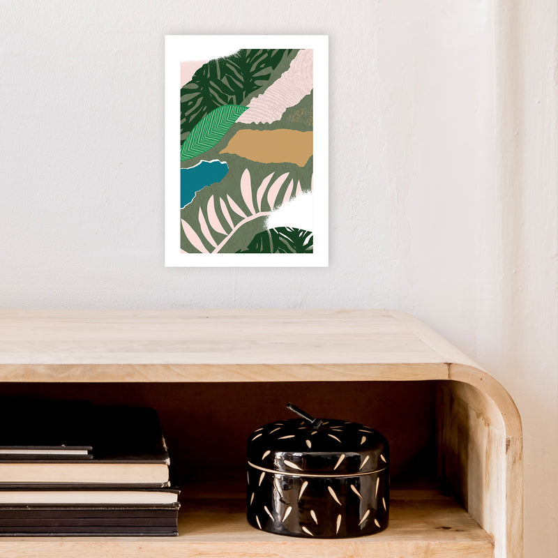 Mismatch Jungle Abstract  Art Print by Pixy Paper A4 Black Frame