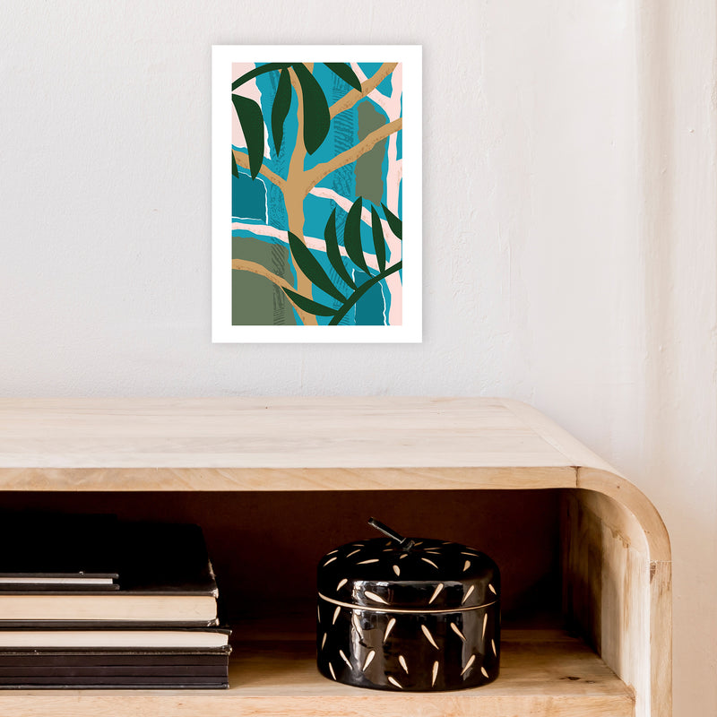 Jungle Tree Abstract  Art Print by Pixy Paper A4 Black Frame