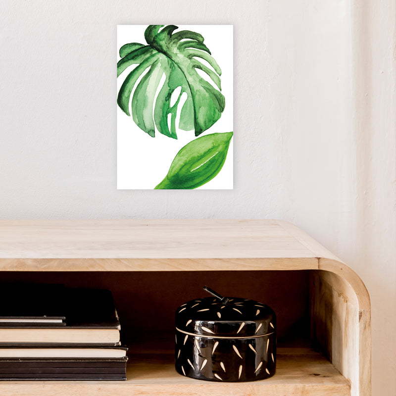 Large Leaf Exotic  Art Print by Pixy Paper A4 Black Frame