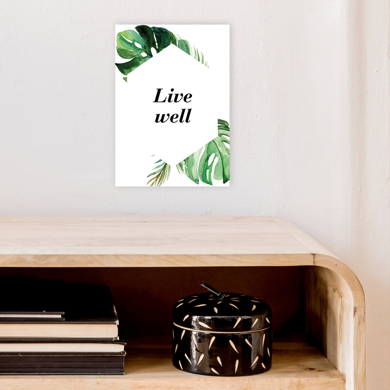 Live Well Exotic  Art Print by Pixy Paper A4 Black Frame
