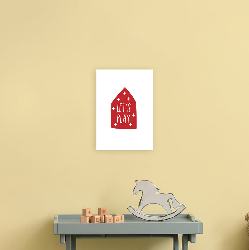Let'S Play House Red Super Scandi  Art Print by Pixy Paper A4 Black Frame