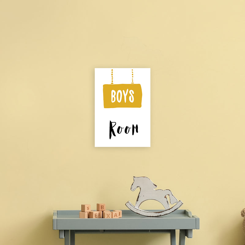 Boys Room Mustard  Art Print by Pixy Paper A4 Black Frame