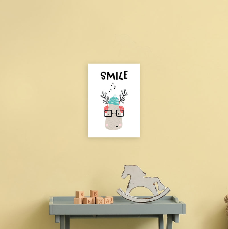 Smile Animal Pop  Art Print by Pixy Paper A4 Black Frame