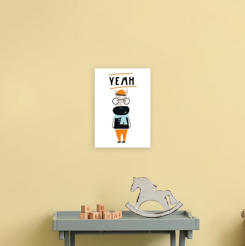 Yeah Animal Pop  Art Print by Pixy Paper A4 Black Frame