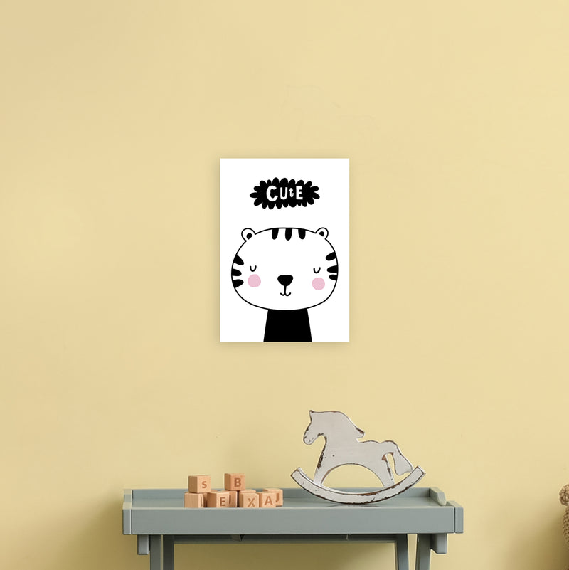 Cute Tiger  Art Print by Pixy Paper A4 Black Frame