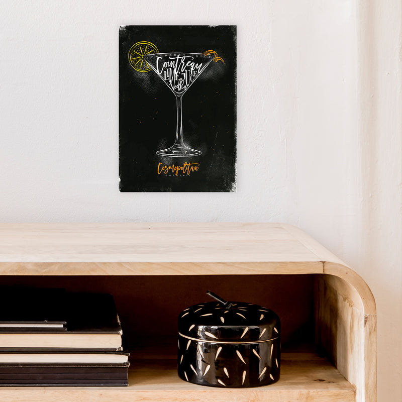 Cosmopolitan Cocktail Black  Art Print by Pixy Paper A4 Black Frame
