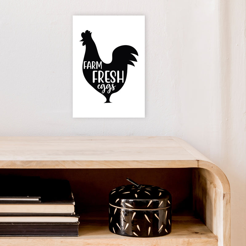 Farm Fresh Eggs  Art Print by Pixy Paper A4 Black Frame