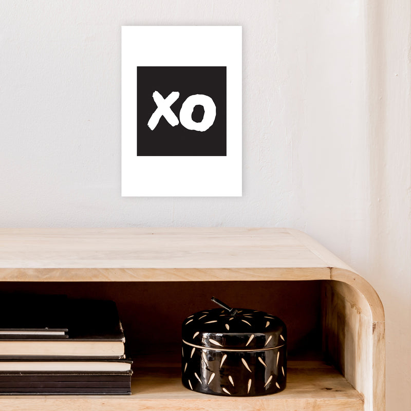 Xo Black Box  Art Print by Pixy Paper A4 Black Frame