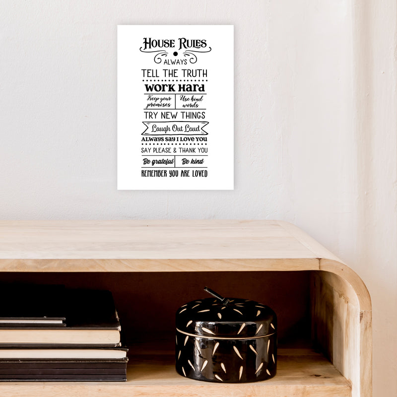 House Rules  Art Print by Pixy Paper A4 Black Frame