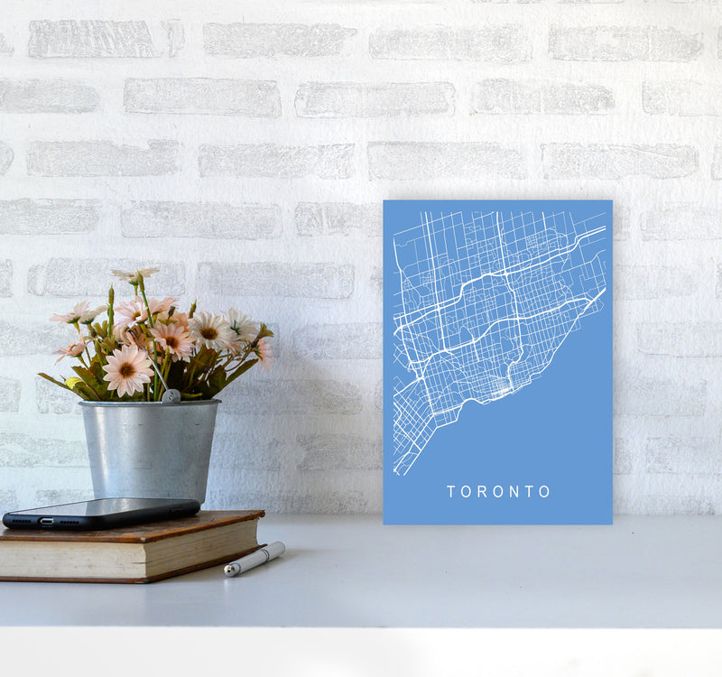 Toronto Map Blueprint Art Print by Pixy Paper A4 Black Frame