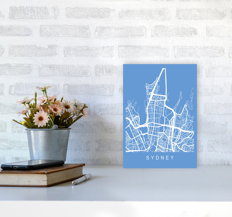 Sydney Map Blueprint Art Print by Pixy Paper A4 Black Frame