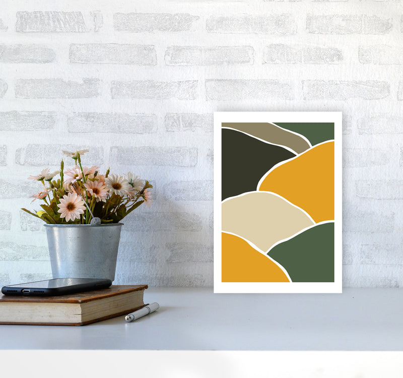 Wild Collection Hills Abstract Art Print by Pixy Paper A4 Black Frame