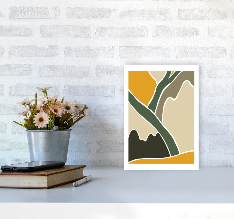 Wild Collection Mountains Abstract Art Print by Pixy Paper A4 Black Frame