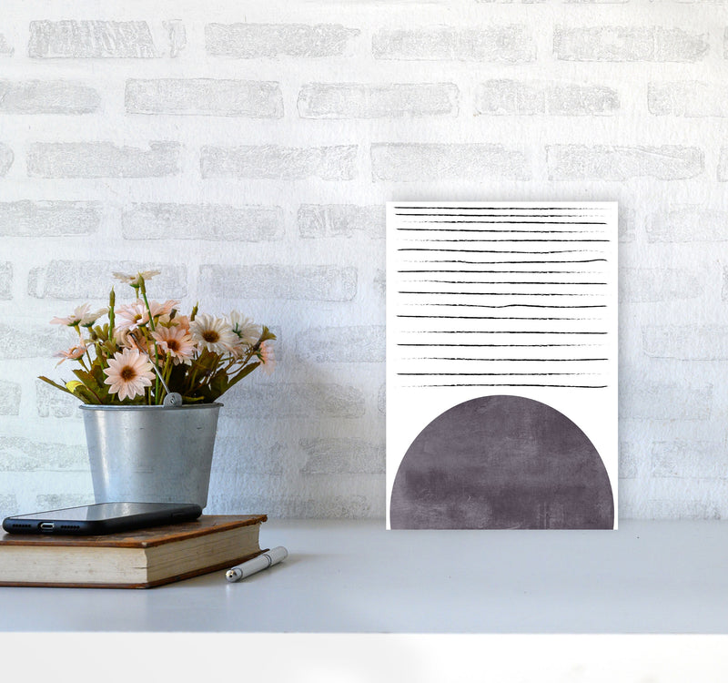 Sun lines pink cotton Art Print by Pixy Paper A4 Black Frame