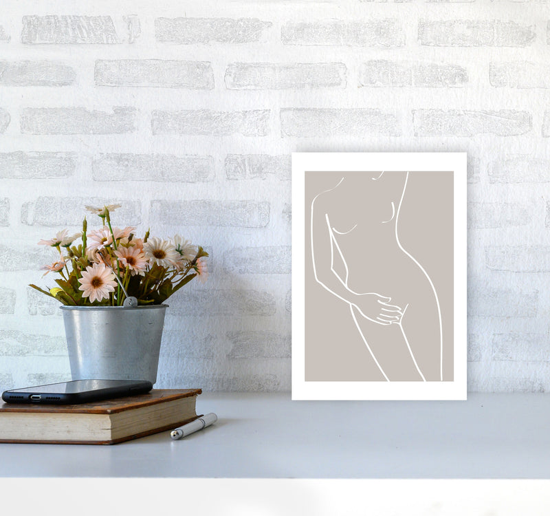 Inspired Stone Woman Silhouette Line Art Art Print by Pixy Paper A4 Black Frame