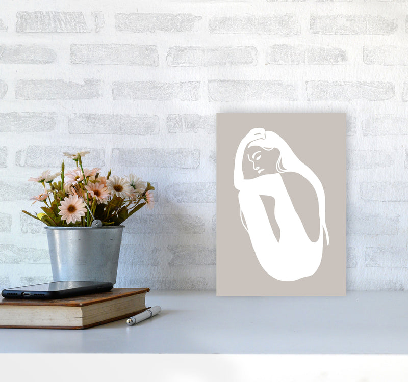 Inspired Stone Woman Silhouette Art Print by Pixy Paper A4 Black Frame