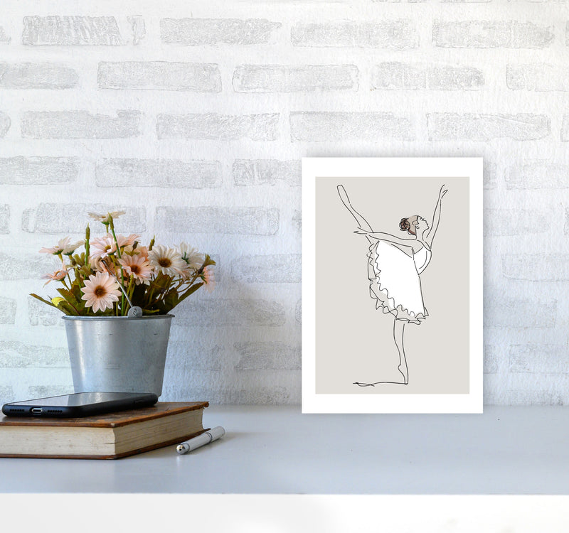 Inspired Stone Ballerina Art Print by Pixy Paper A4 Black Frame