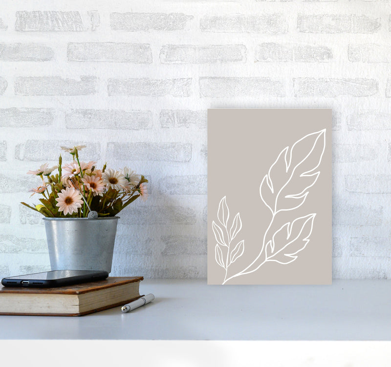 Inspired Stone Plant Silhouette Art Print by Pixy Paper A4 Black Frame