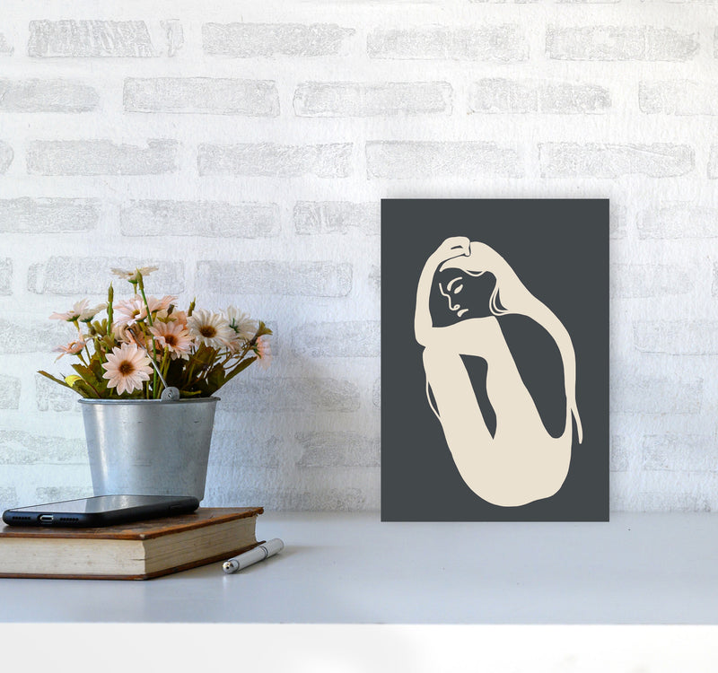 Inspired Off Black Woman Silhouette Art Print by Pixy Paper A4 Black Frame