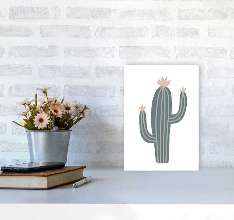 Inspired Natural Cactus Art Print by Pixy Paper A4 Black Frame