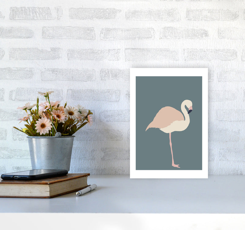Inspired Flamingo Art Print by Pixy Paper A4 Black Frame