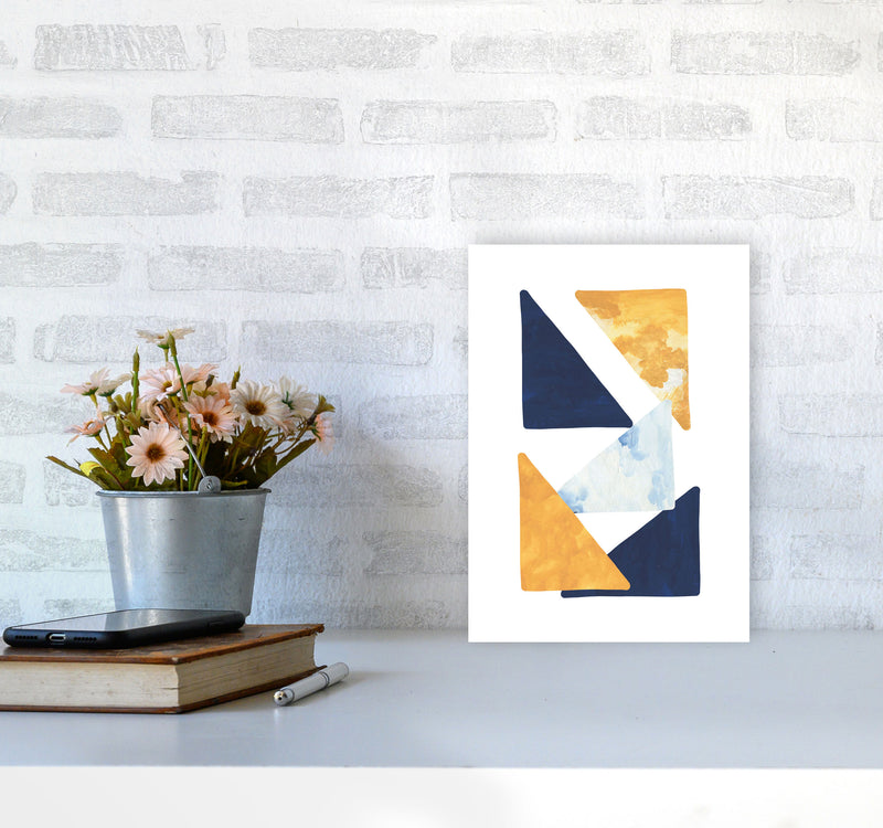 Horizon Abstract Triangles  Art Print by Pixy Paper A4 Black Frame