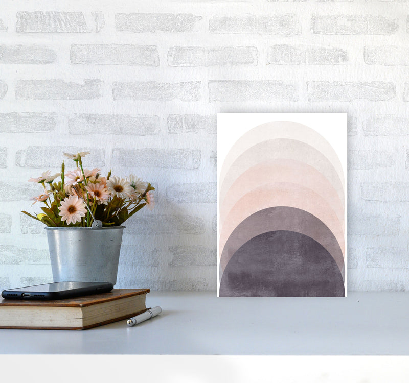 Gradient Sun rising cotton pink Art Print by Pixy Paper A4 Black Frame