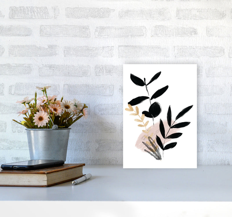 Delicate Floral 01 Art Print by Pixy Paper A4 Black Frame
