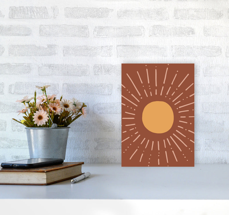 Autumn Sun abstract Art Print by Pixy Paper A4 Black Frame