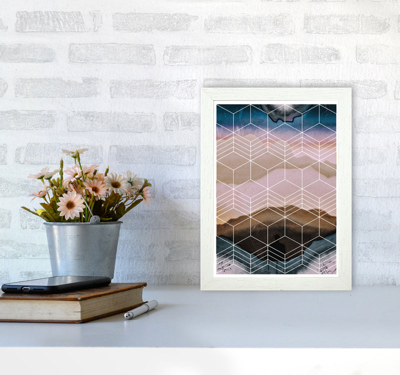 Geometric Abstract Modern Print A4 Oak Frame
