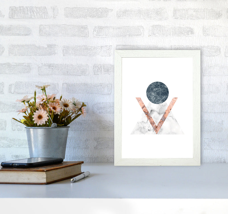 Marble Triangle Abstract Modern Print A4 Oak Frame