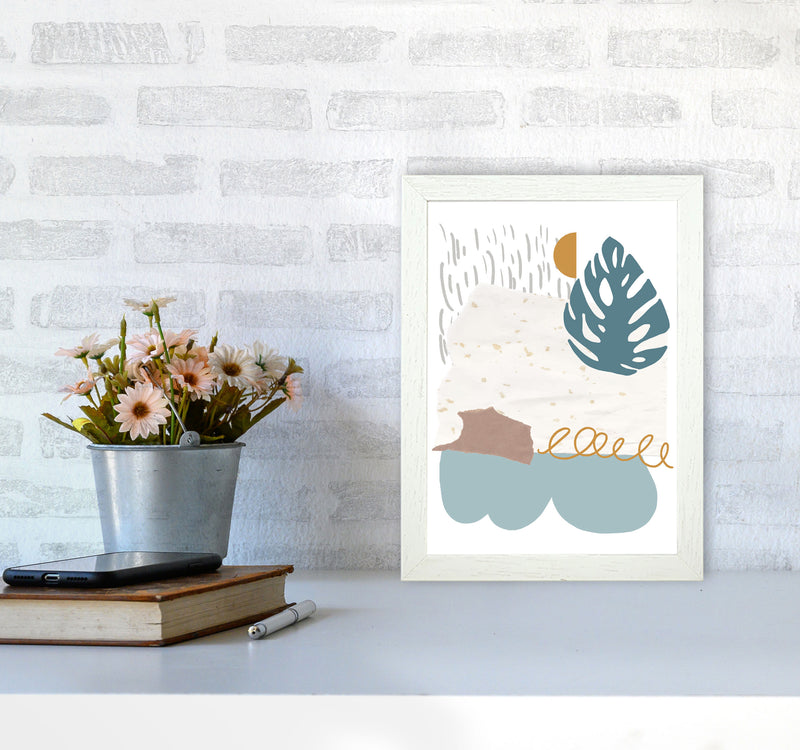 Reef Shapes Abstract 1 Modern Print A4 Oak Frame