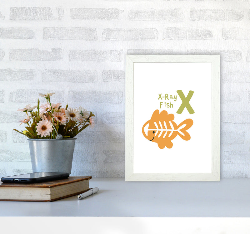 Alphabet Animals, X Is For X-Ray Fish, Nursey Wall Art Poster A4 Oak Frame